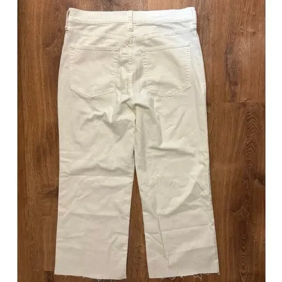 NWT J.Crew Wide Leg Crop Jean In All Day Stretch White Size 31 - Picture 8 of 9